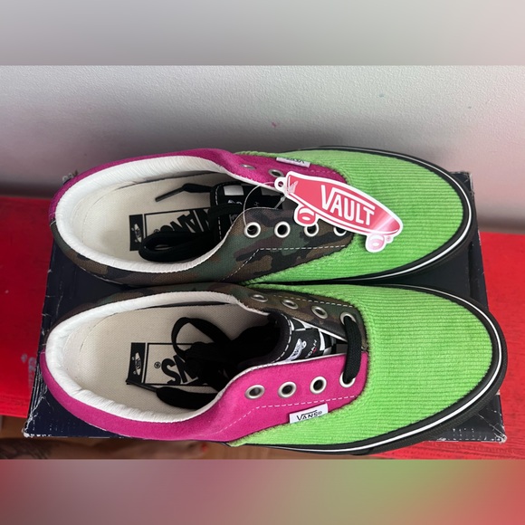 NWT Vans x Noah NYC sneakers neon green camo pink checkered - Picture 2 of 8